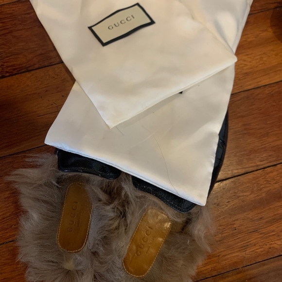 Gucci princetown leather fur slides size 36 black - Picture 6 of 6